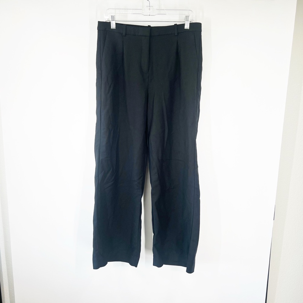J. Crew Wide-Leg Essential Pants in City Twill Black